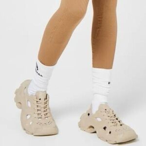 Balenciaga HD Cutout Molded Lace Up Mules Sneakers in Taupe - NWT